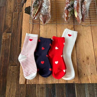 yummyrocky原创爱心提花大弹力长筒袜