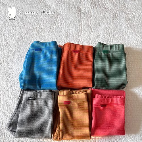 yummyrocky永久抑菌蓄热软糯大弹力撞色条纹打底裤