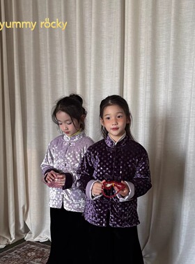 【无补】YR【3M新雪丽棉服】丝绒波点3M棉保暖撞色唐装