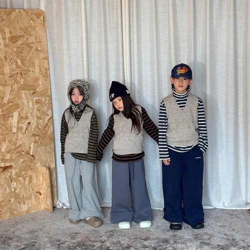 yummyrocky亲子进口机刺绣logoA类摇粒绒翻边卫裤