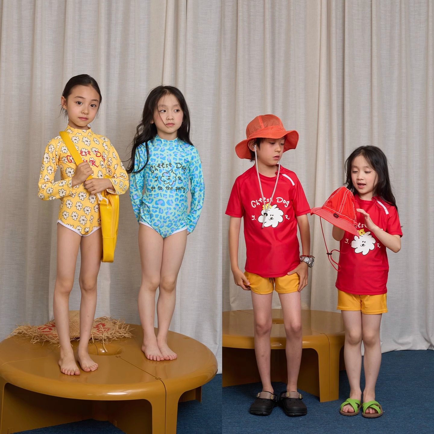 yummyrocky插画师联名儿童缤纷泳衣裤芝士狗豹纹连体泳衣,童装/婴儿装/亲子装,T恤,淘宝优惠券,粉丝福利购,淘宝优惠卷