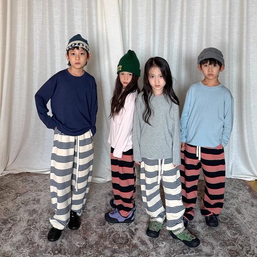 yummyrocky亲子三色色织条纹A类香蕉卫裤