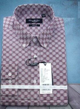 百元三件㊣专柜品牌男式长袖全棉衬衫L棉质衬衣6C24278 断码清仓