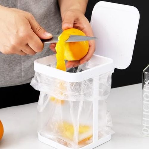 日本进口迷你垃圾桶办公室带盖小垃圾筒纸篓可折叠桌面垃圾桶支架