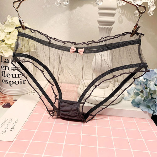 新品内裤女无痕网纱透气女三角裤