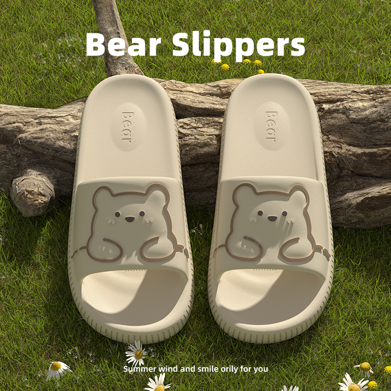 可爱小熊拖鞋夏季厚底少女心ins
