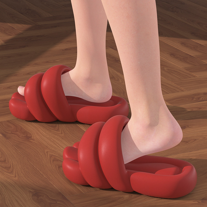 抖音爆款红色大脚板凉拖鞋夏季