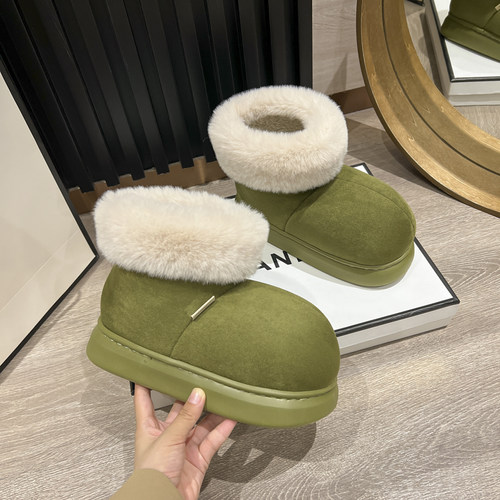 麂皮绒雪地靴厚底加绒冬季外穿