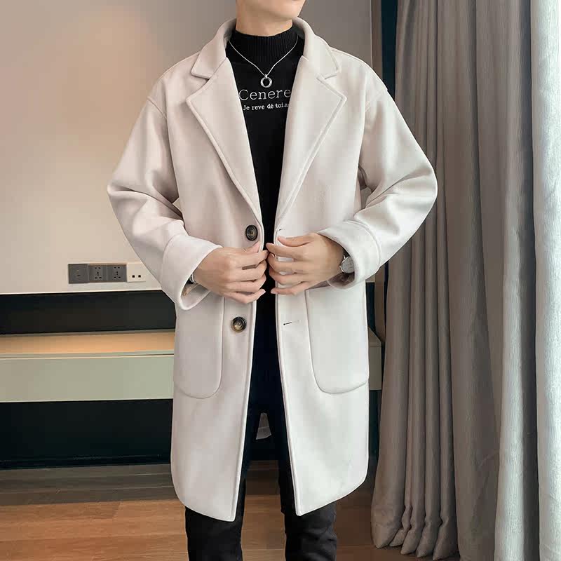 冬季呢子大衣风衣男中长款毛呢外套男士B345-F101-P120加棉P130,男装风衣,电商B345
