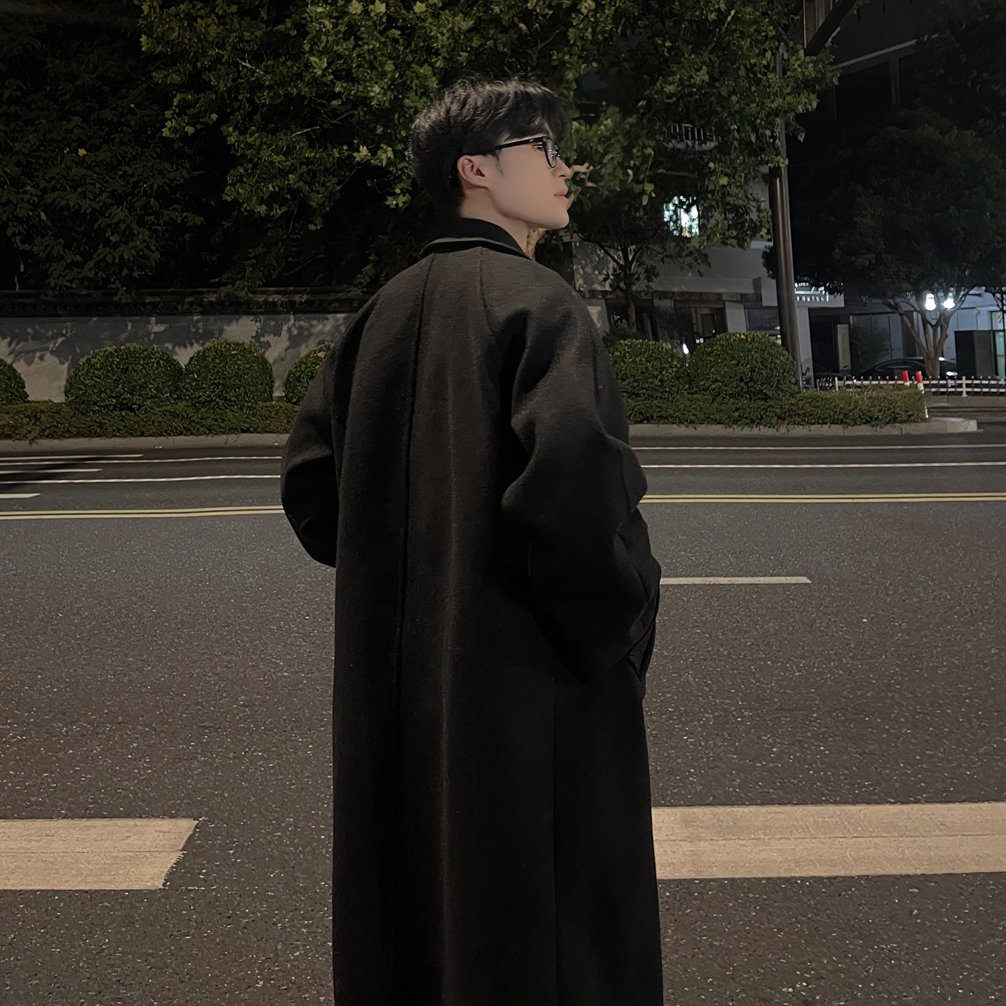 韩系双排扣中长款风衣男毛呢大衣帅气B345-F119-P120加棉P130,男装风衣,电商B345
