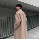 韩系秋季中长款大衣宽松毛呢外套男B345-F121-P125加棉P135，女装短外套，电商B345