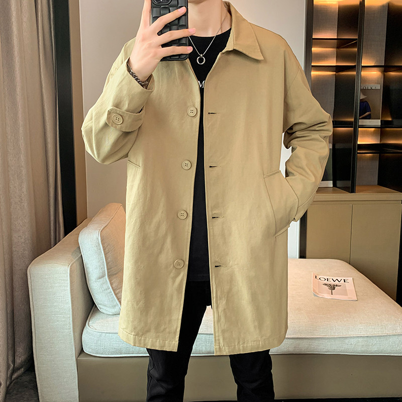 风衣男中长款店主风秋季宽松潮流休闲外套B358-F86-P100,男装风衣,电商B345