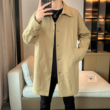 风衣男中长款店主风秋季宽松潮流休闲外套B358-F86-P100，男装风衣，电商B345