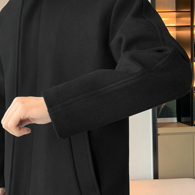 店主风加厚男士中长款风衣过膝毛呢外套B358-F113-P120加棉P130,男装风衣,电商B345