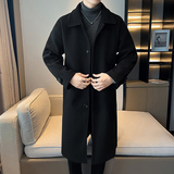 店主风加棉加厚毛呢大衣男长款过膝外套B358-F116-P135，男装毛呢大衣，电商B345