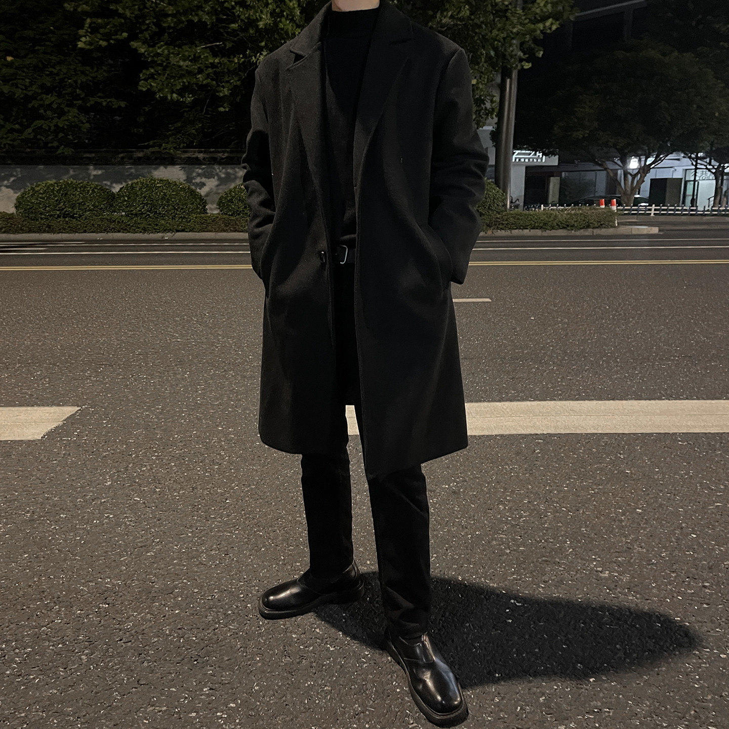 韩系男中长款风衣宽松毛呢大衣B345-F120-P110加棉P120,男装风衣,电商B345