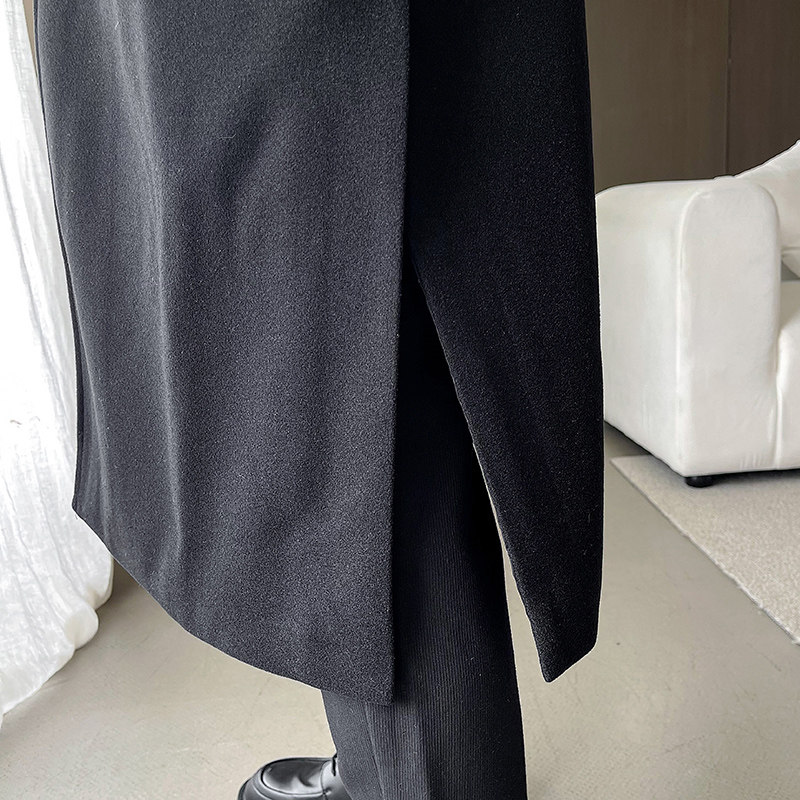轻奢风加棉加厚毛呢大衣男长款过膝外套B358-F116-P135,男装毛呢大衣,电商B345