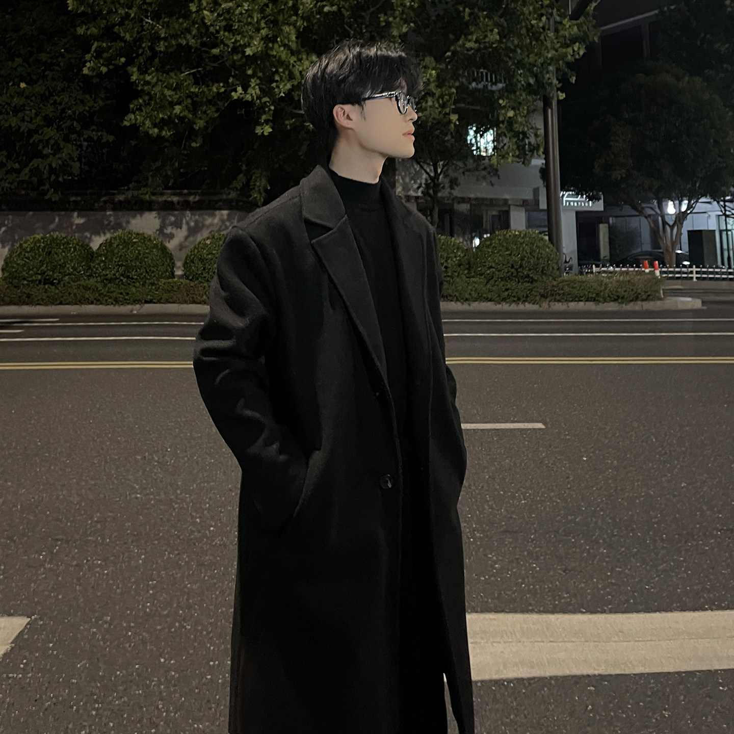 韩系中长款风衣宽松毛呢大衣男B345-F120-P110加棉P120,男装风衣,电商B345