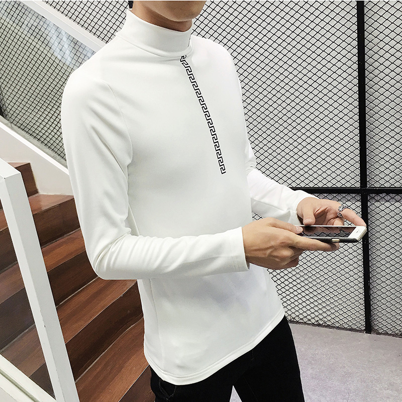 男秋冬T恤加绒打底衫加绒加厚修身高领B345-T65-P30，男装T恤，电商B345