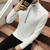 秋冬T恤加绒打底衫加绒加厚修身高领男潮B345-T65-P30，男装T恤，电商B345