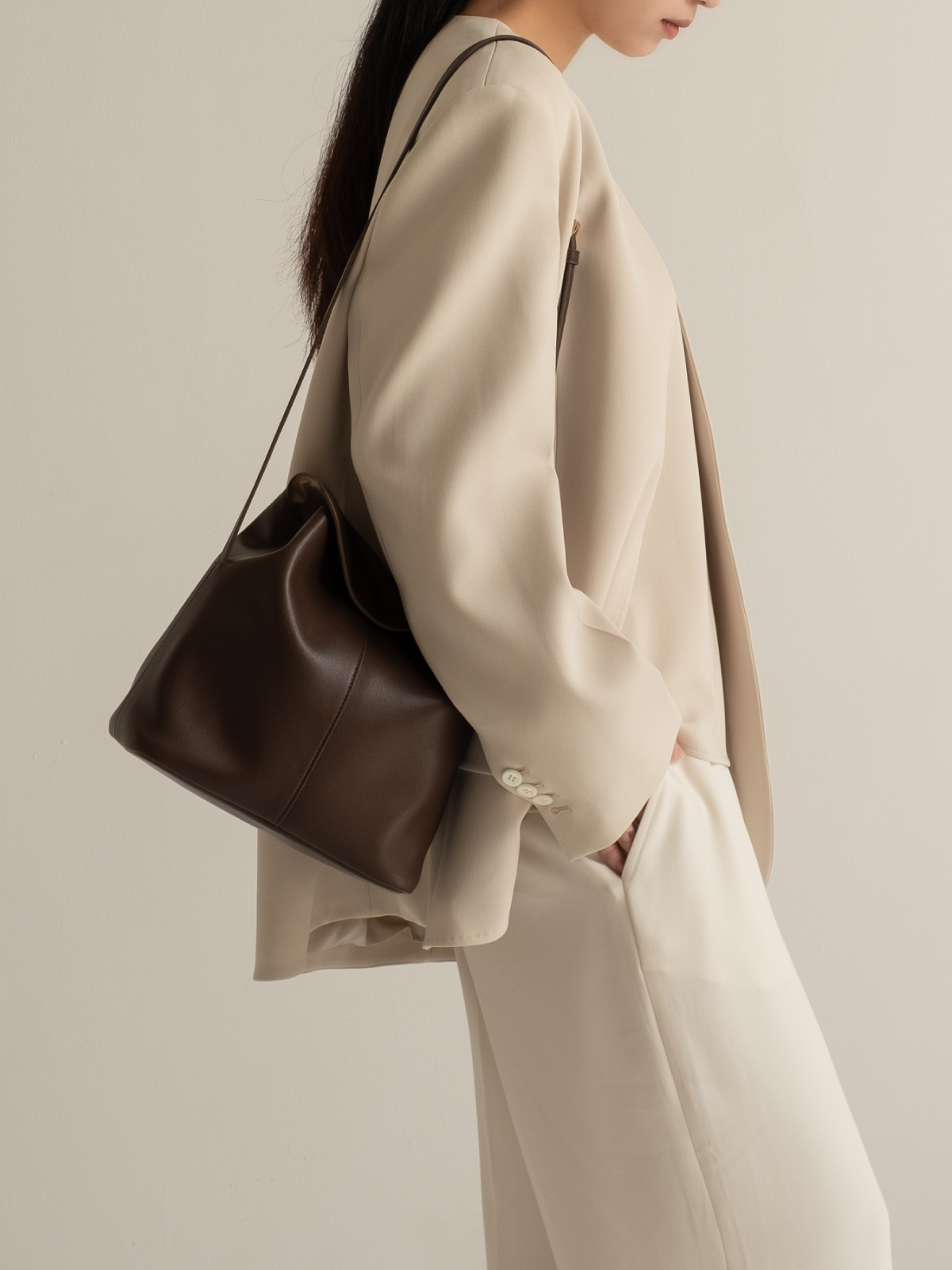 函夏手工牛皮医生水桶包