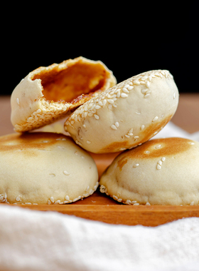 浙江特产正宗传统手工衢州杜泽空心桂花饼芝麻月饼炭烤糕点心零食