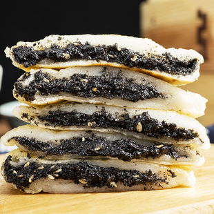 浙江特产传统糕点心纯糯米黑芝麻手工麻糍粑红糖豆沙饼早餐半成品