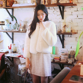 毛毛初秋上衣 小香风修身 2025秋冬新款 仿水貂毛皮草外套女年轻短款