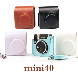 适用富士instax mini40相机包 复古皮套MINI40保护套单肩斜挎