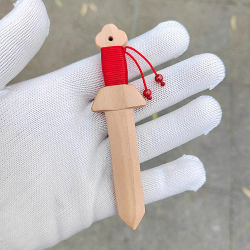 纯手工桃木剑原木小挂件随身携带