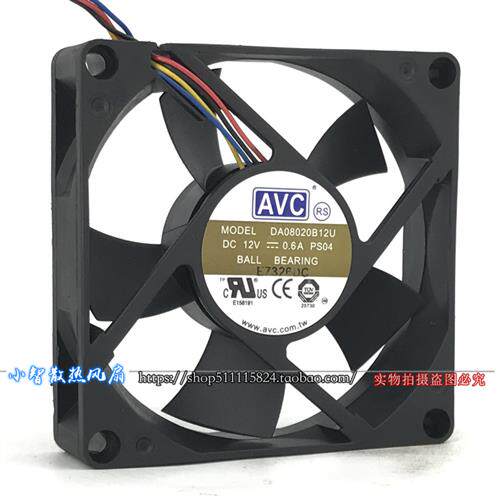 原装 8020 12V 4线pwm调速CPU机箱电源8cm散热风扇DA08020B12U