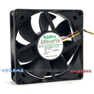 电产Nidec风扇U80T24MUA7 0.09A 53J251 24V 三线 8CM 原装
