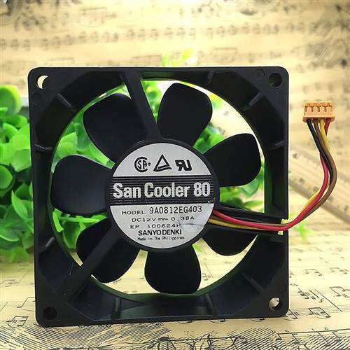 8厘米 8025 12V 0.38A 4线温控 大风量散热风扇 9A0812EG403