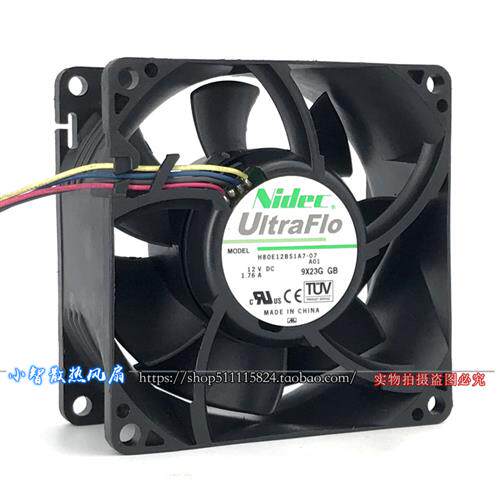 Nidec 8CM风扇8038 12V 1.76A 暴力大风量散热风扇H80E12BS1A7-07