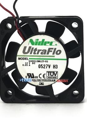 NIDEC 4010 12V 0.05A U40X12MLZ7-51 40x40x10mm电源超静音风扇