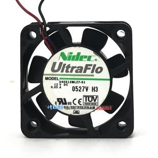 4010 12V U40X12MLZ7 40x40x10mm电源超静音风扇 0.05A NIDEC