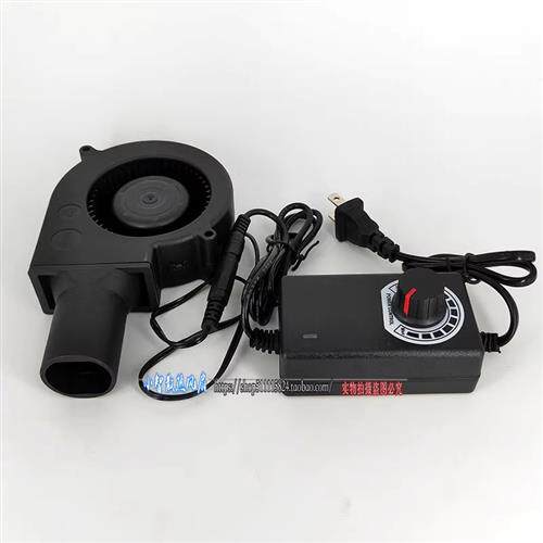 9733涡轮鼓风机调速器烧烤炉废机油炉燃烧取暖炉12V 散热风扇 USB