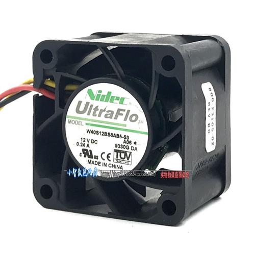 原装Nidec 4CM厘米12V 0.24A 4028双滚珠散热风扇W40S12BS8AB5-53