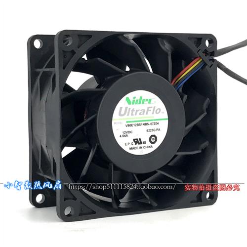 原装NIDEC V80E12BS1N5-07T03A2 12V 4.54A 8CM 8038 4线散热风扇