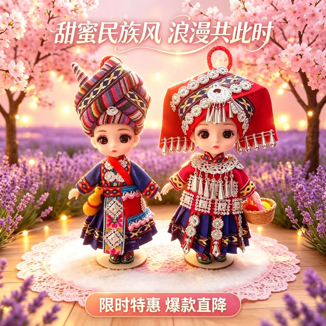 新款情侣民族娃娃工艺品