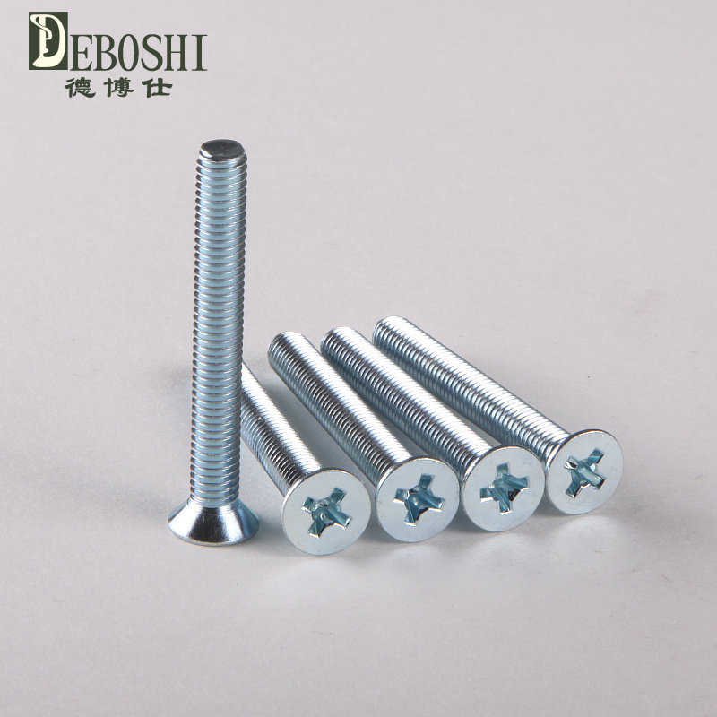 gb819 十字沉头机牙螺钉平头机牙螺丝【m4*6-4*60】蓝白锌