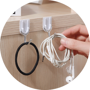 挂钩子强力粘胶墙壁免打孔宿舍门后免钉承重厨房墙上小号白色粘贴