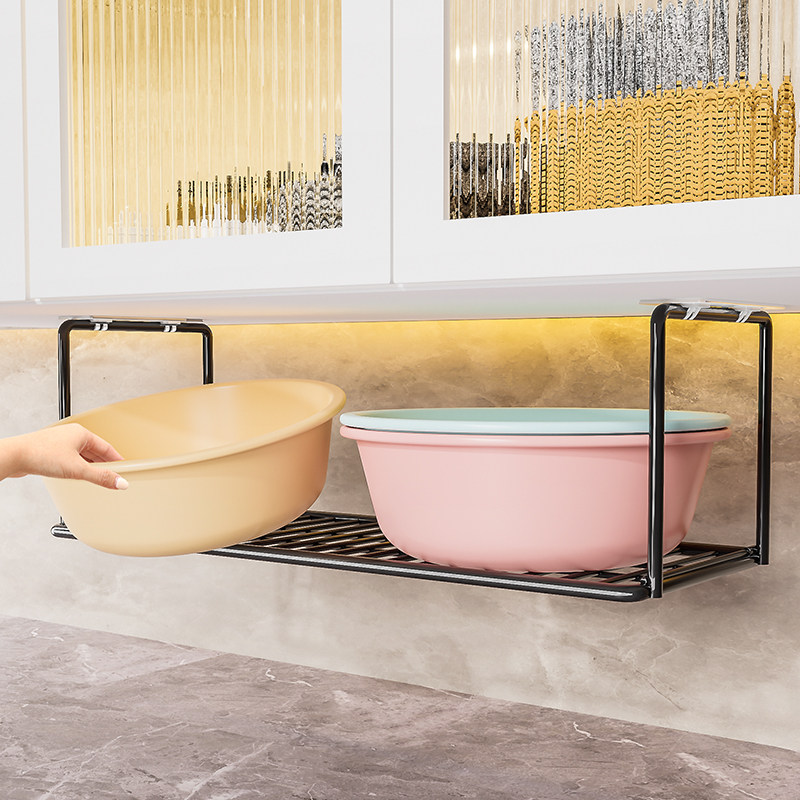 卫生间置物架洗脸盆收纳盆子柜下浴室免打孔悬空洗手台洗漱池神器,收纳整理,整理架/置物架/收纳架,淘宝优惠券,粉丝福利购,淘宝优惠卷