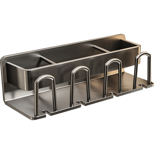 太空铝牙刷置物架架子刷牙杯牙膏免打孔壁挂式洗漱口杯情侣卫生间