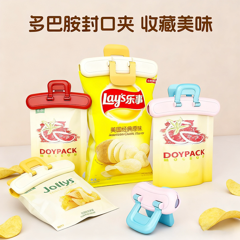 零食封口夹食品奶粉夹子厨房包装塑料袋防潮密封食物保鲜调料茶叶图片