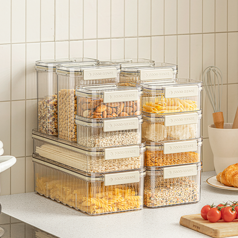五谷杂粮密封罐食品级储物罐子PET塑料收纳盒豆子干货储存盒子