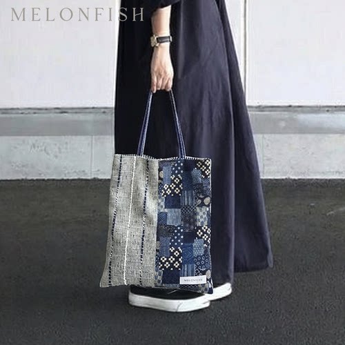 MELONFISH风雅集拼接文艺布包