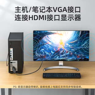 vga输入hdmi输出hdim转换器hdml高清线dsub转换头vag转接口hmdi母