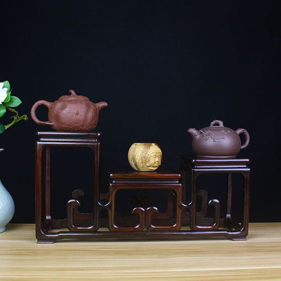 红木工艺品底座茶壶奇石佛像古玩摆件收纳展示架茶道配件茶桌装饰