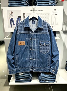 lee秋冬男士编织收腰牛仔夹克潮